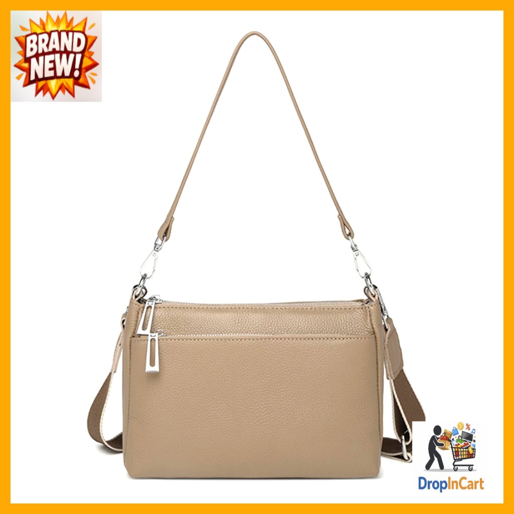 Genuine Leather Hobo Bag Crossbody Shoulder Purse Dual Straps Elegant Classic